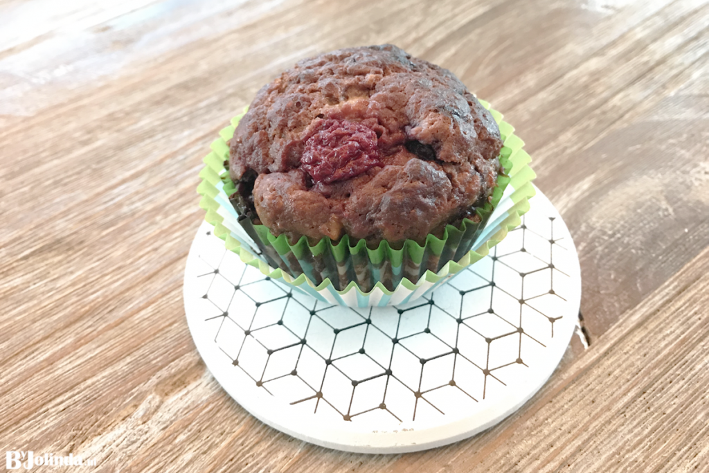 Chocolade muffins met blauwe bessen